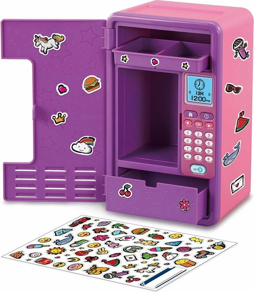 Kasafortë interaktive për sekrete Vtech KidiSecrets Dream Treasure 554154, me kod numerik, ekran LCD, 6 lojëra, orë/alarm, 3xAA, vjollcë