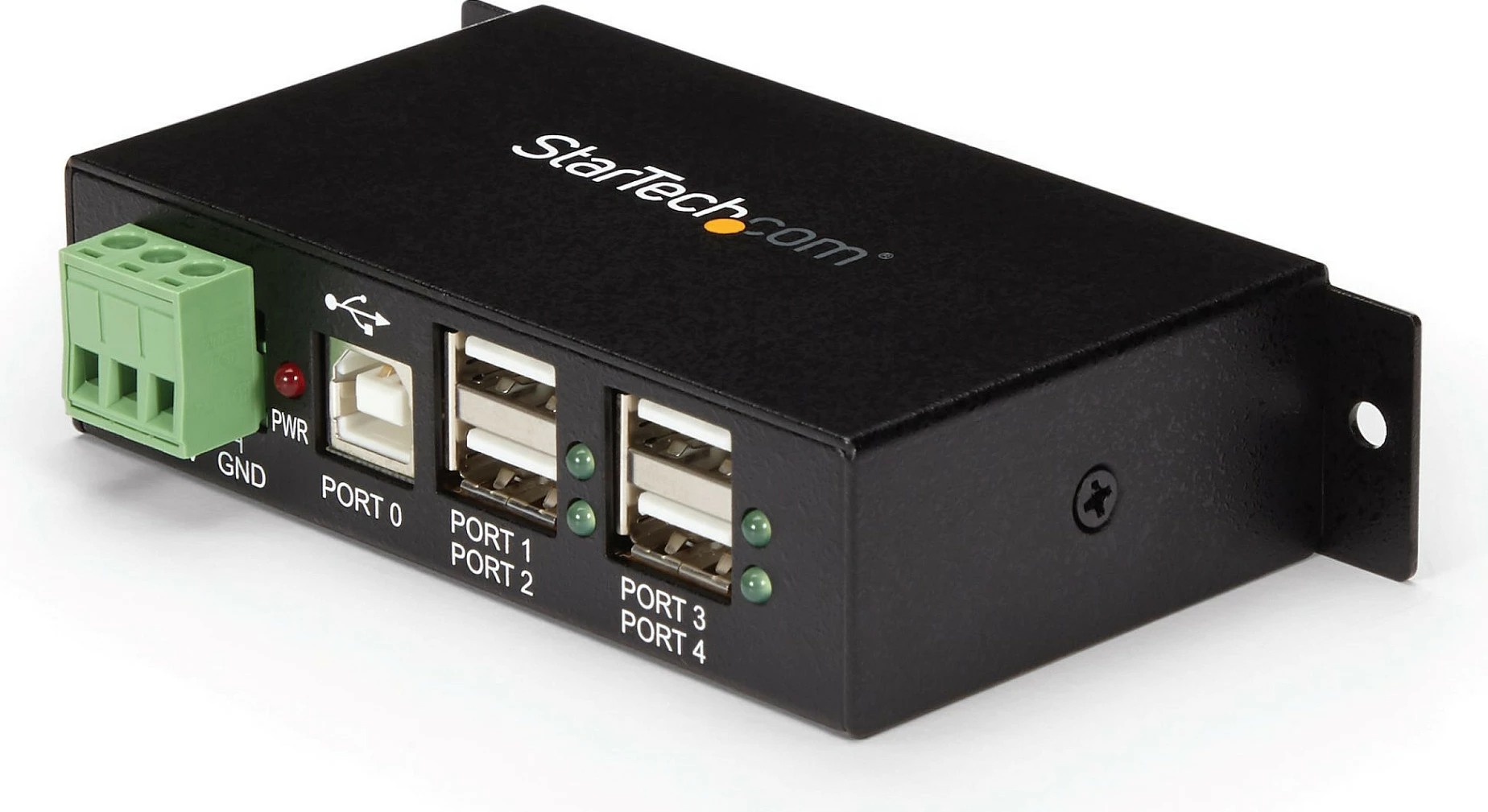 USB Hub industrial StarTech ST4200USBM, 4 porta USB 2.0, montim DIN Rail, 480 Mbit/s, zi