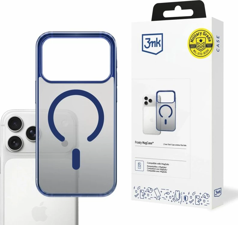 Kutí telefoni 3mk Frosty MagCase për iPhone 17 Pro Max, kaltër