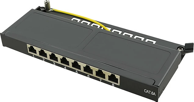 Patch panel LogiLink, 8 porta Cat6A STP, desktop 0.5U, i zi