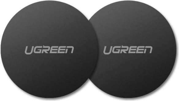 Pllaka metalike për mbajtës magnetik telefoni UGREEN 30836, 35mm, vetëngjitëse, e zezë, set 2 copë