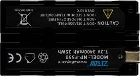 Bateri zëvendësuese për kamera Zitay NP-F550 3400mAh 7.2V me indikator LED, e zezë
