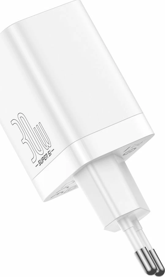 Karikues rrjeti Baseus Super Si Pro CCSUPP-E02 30W PD/QC, 1x USB-A + 1x USB-C, 3A, i bardhë