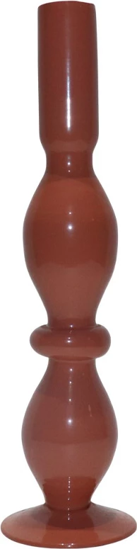 Mbajtëse qirinjsh prej qelqi, ngjyrë kafe e kuqe, 7.5x7.5x29.5cm