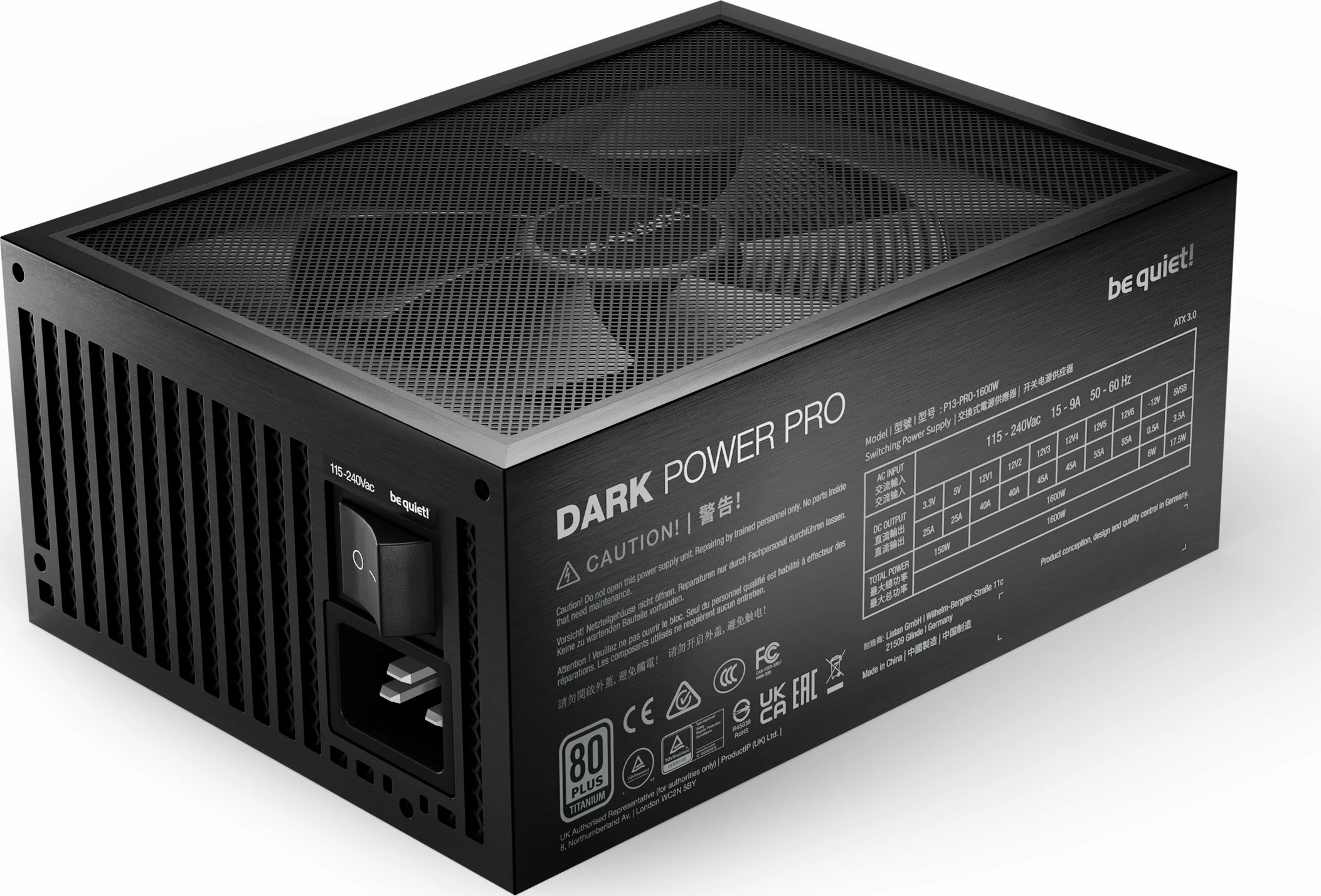 Furnizues rryme be quiet! Dark Power Pro 13 BN332 1600W ATX 3.0 80 Plus Titanium, i zi