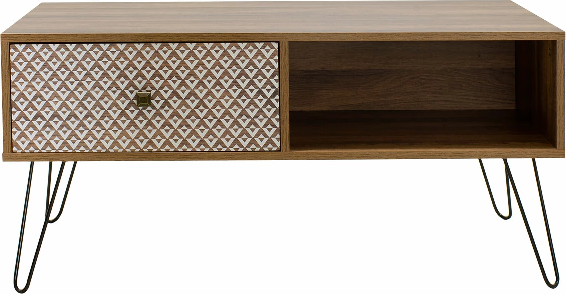 Komodinë tavoline për kafe Boho, ngjyrë arre, 100x50x46cm