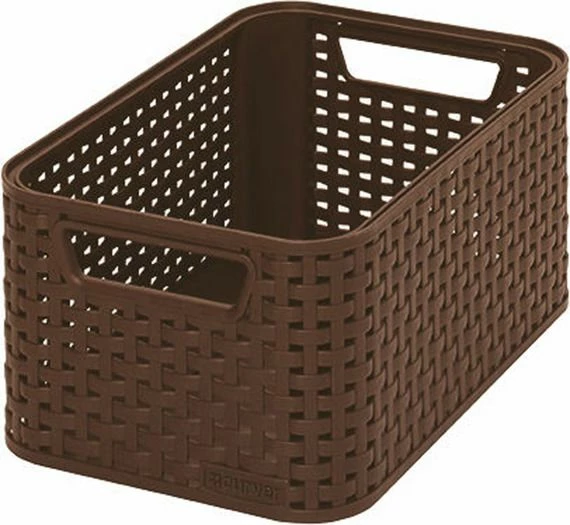 Shportë organizuese Curver 205824 6L, imitacion ratan, kafe