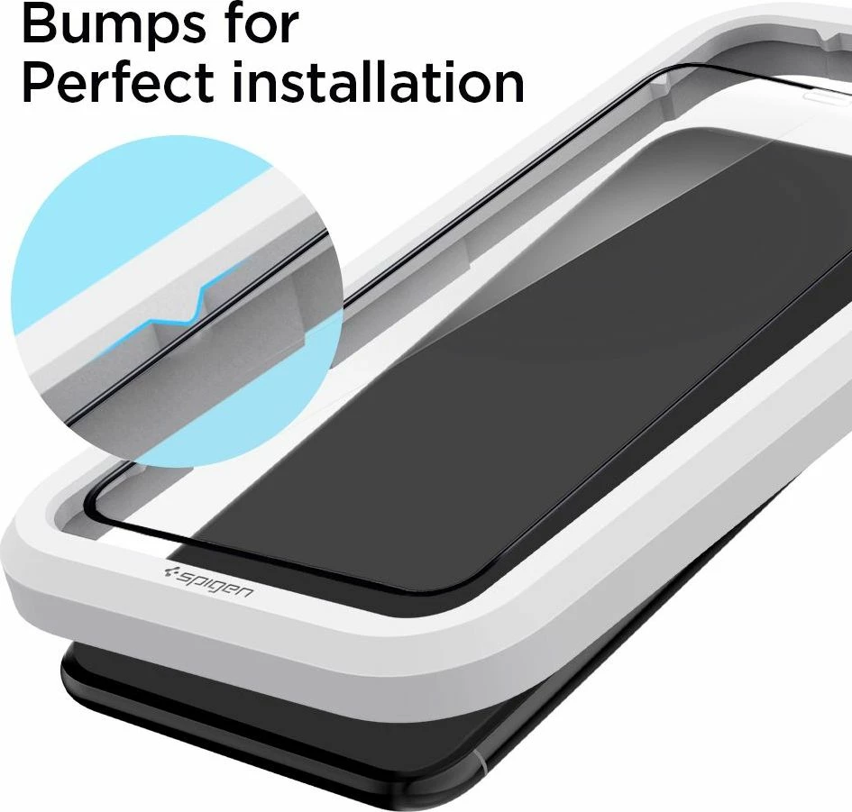 Xham i kalitur mbrojtës Spigen GLAS.tR AlignMaster FC për iPhone 11, Full Cover 0.3mm 9H, i zi, set 1 copë