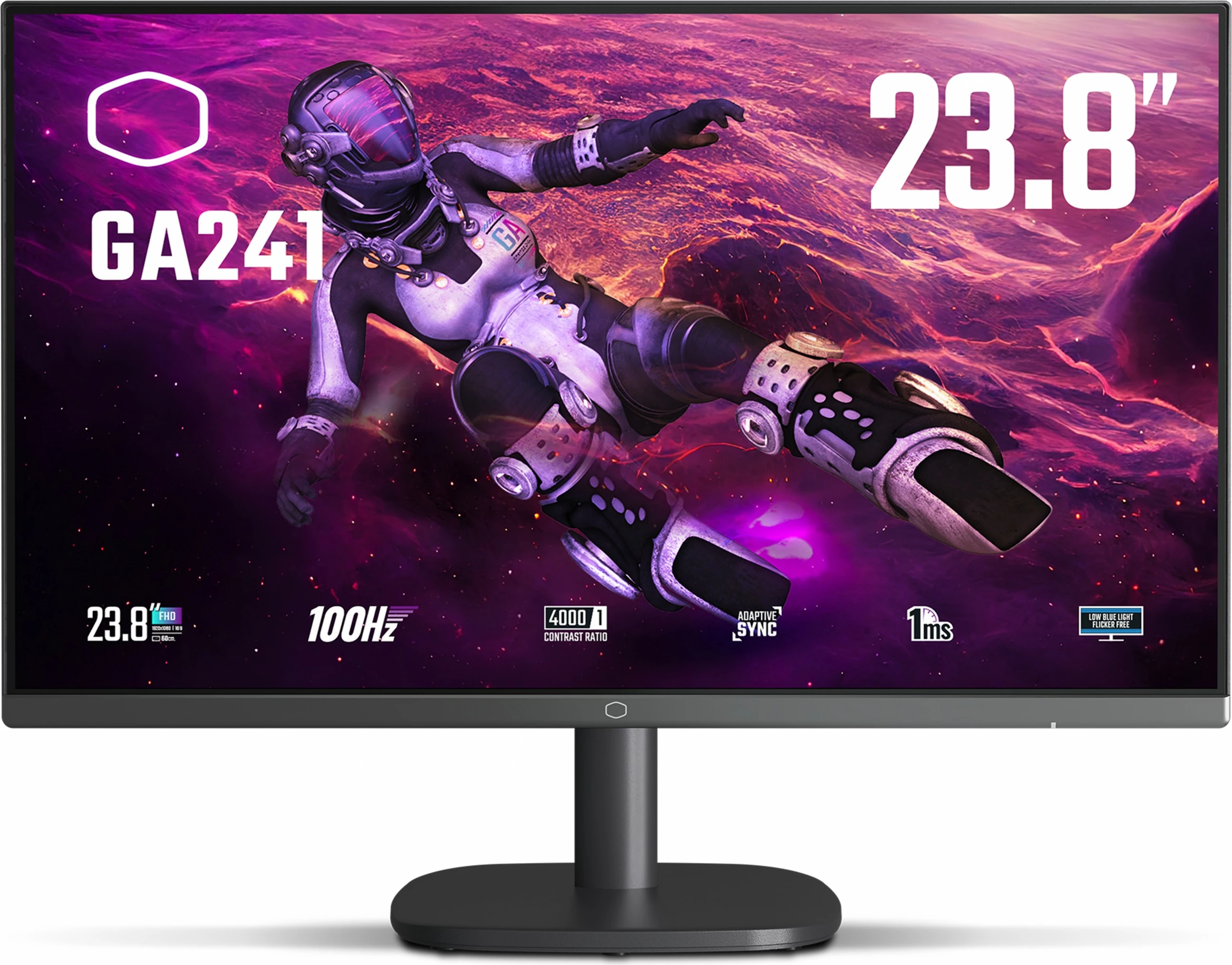 Monitor Cooler Master GA241, 23.8 inç, 100Hz, 1ms, e zezë