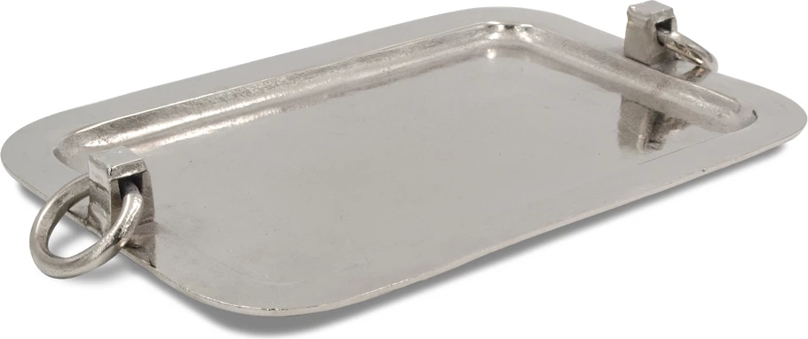 Tabaka dekorative me doreza, alumin, ngjyrë argjendi, 46x32x6cm