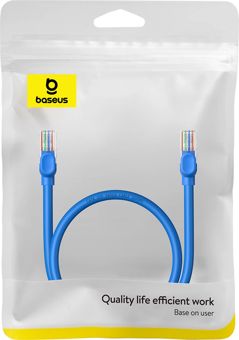 Kabllo rrjeti Baseus High Speed Cat 6, RJ-45, 0.5m, Blu