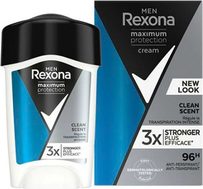 Deodorant Rexona Men Cream  Maximum Protection Clean Scent, 45ml
