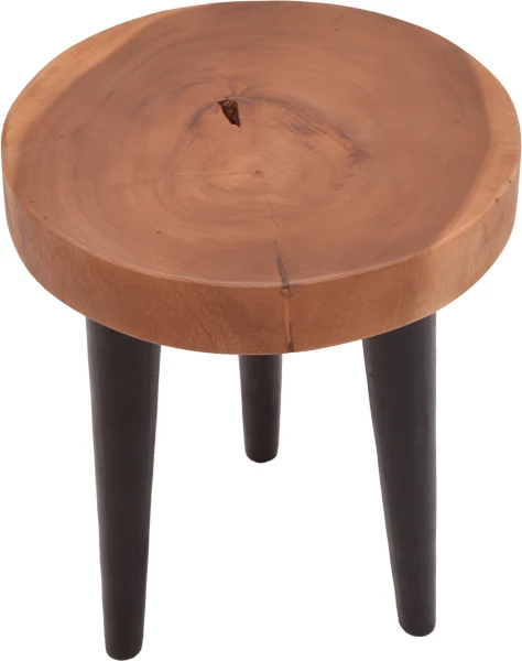 Tavolinë anësore Labous dru suar, ngjyrë natyrale e zezë, D35x45cm