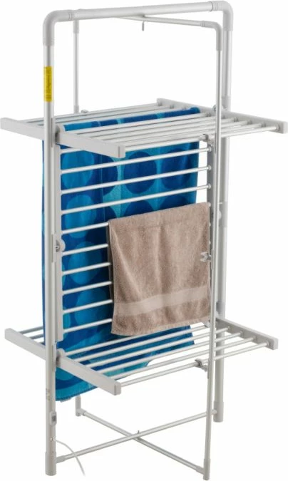 Stendë elektrike tharëse rrobash ADLER AD7829 300W, e palosshme, IP22, argjend/bardhë