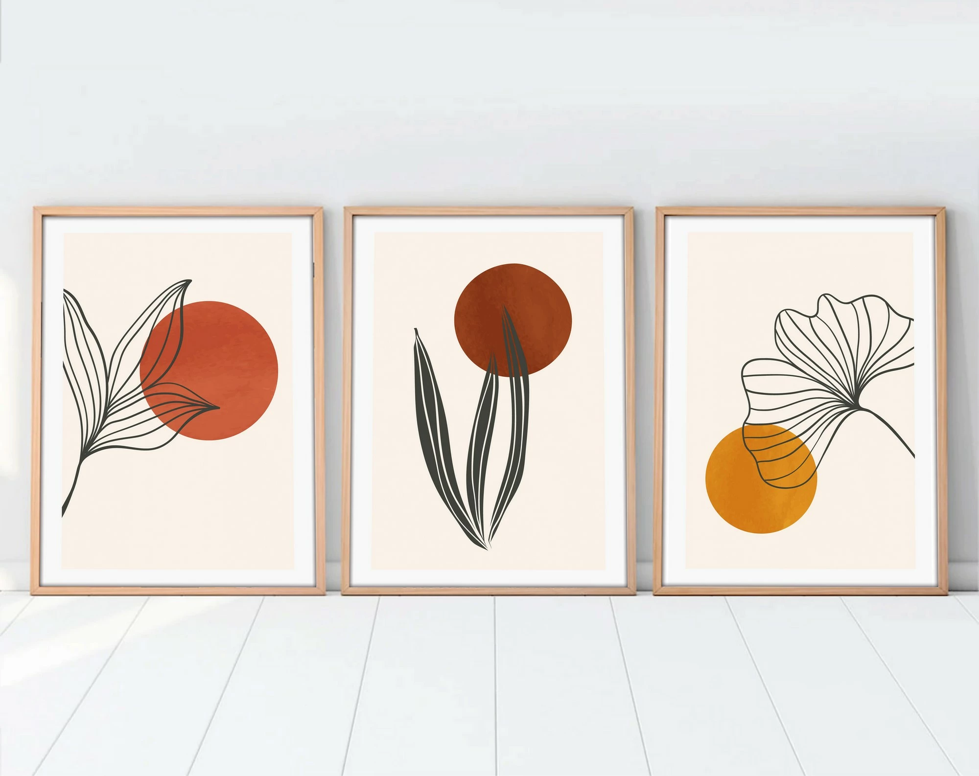 Pikturë dekorative me kornizë MDF (3 copë), Wallity, Huhu215, 30x40cm