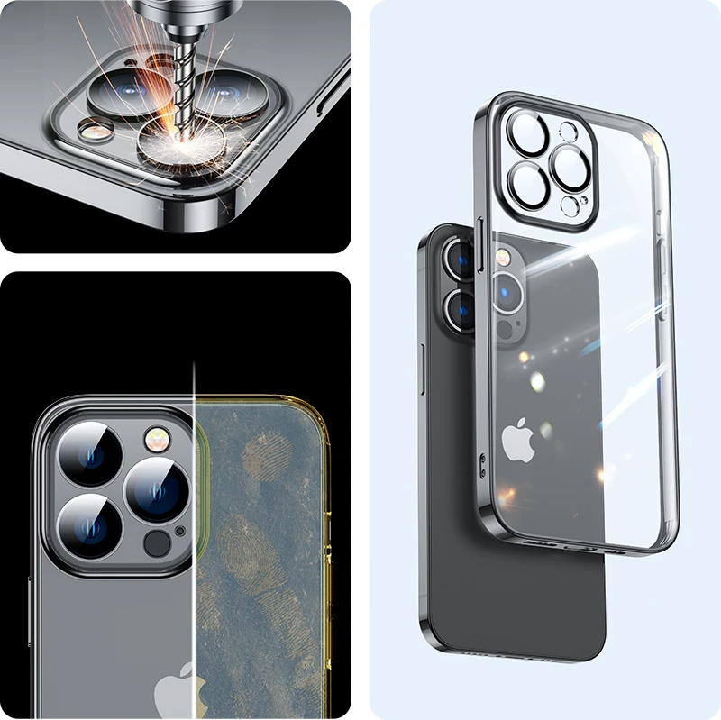 Mbështjellës Joyroom JR-14Q3 për iPhone 14 Plus, kornizë metalike, i zi