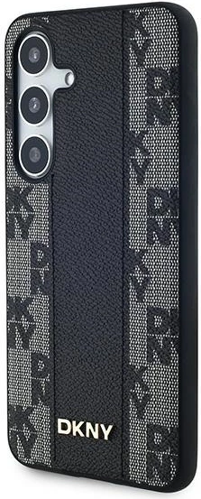 Mbështjellës DKNY Leather Checkered Mono Pattern MagSafe për Samsung Galaxy S24, i zi