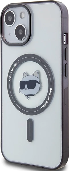 Mbështjellës Karl Lagerfeld KLHMP15MHCHNOTK për iPhone 15 Plus 6.7", transparent, MagSafe