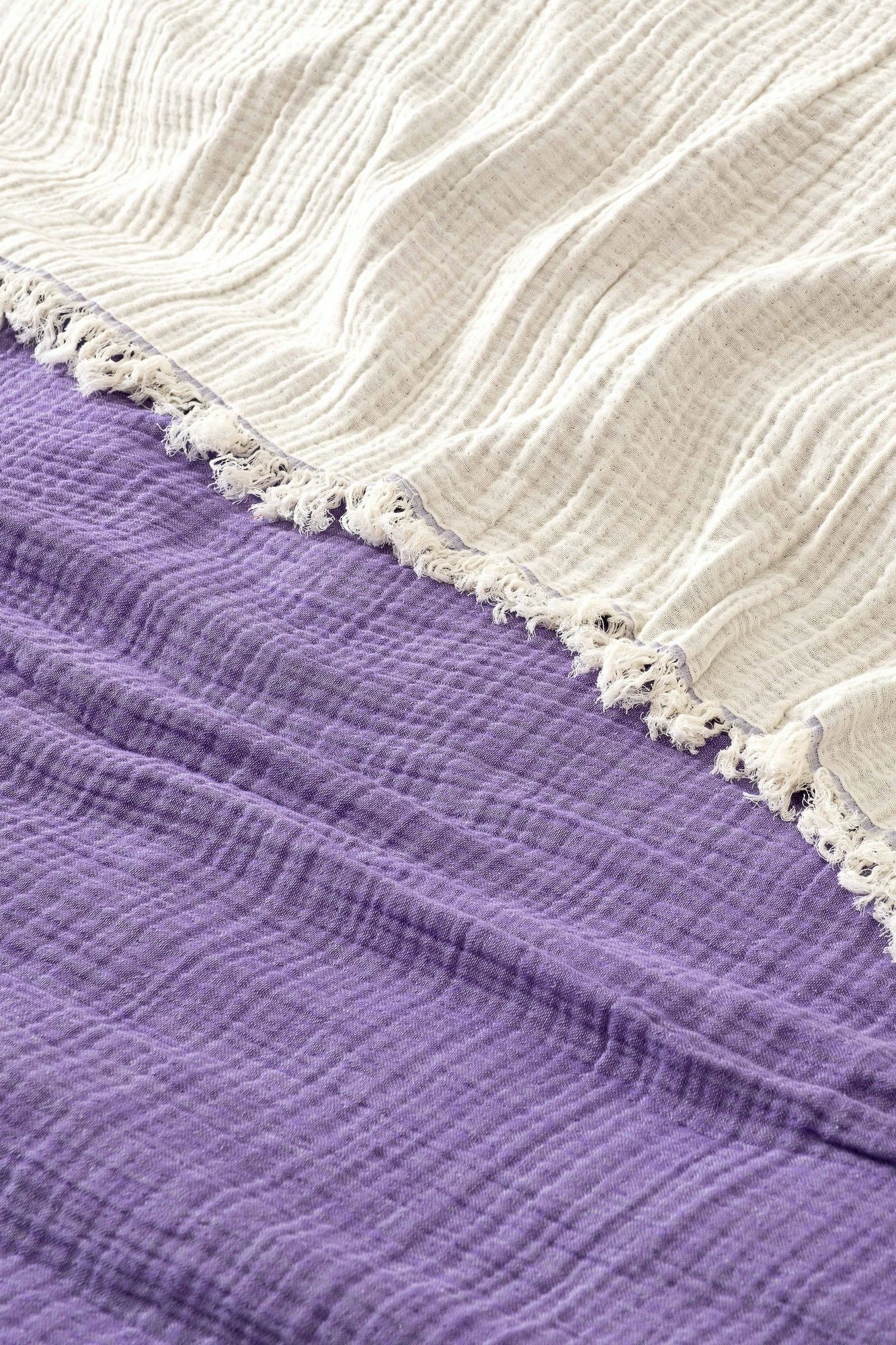Mbulesë krevati dopio, muslin, ngjyrë damson, 170x250cm