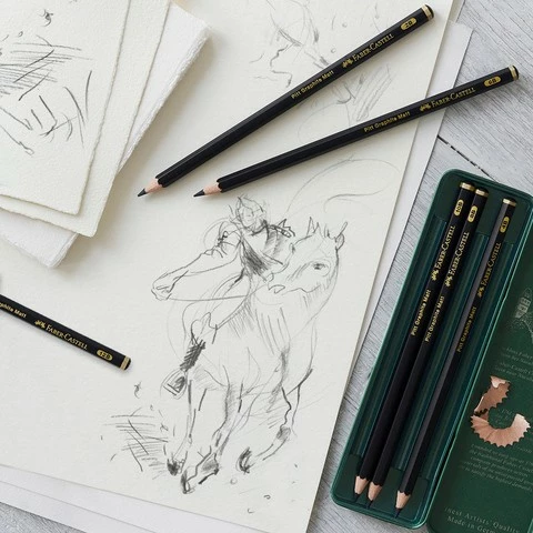 Set lapsa Faber-Castell Pitt Graphite Matt, 5 copë, e zezë