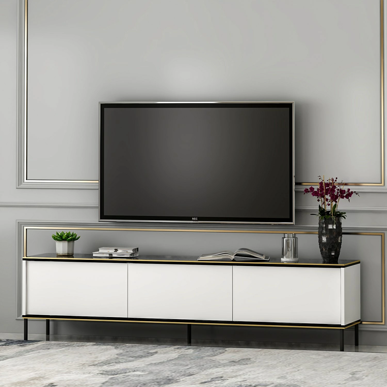 Komodë TV Hanah Home, Imaj - e bardhë
