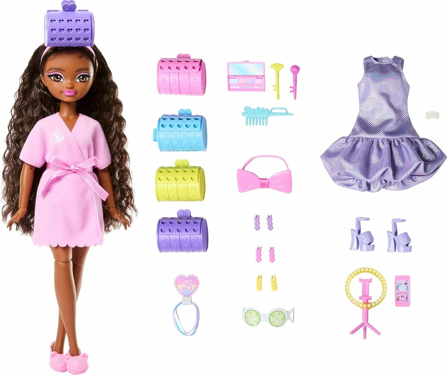 Lalkë Barbie Mattel Dream Besties Brooklyn JGG39 me aksesorë stilimi