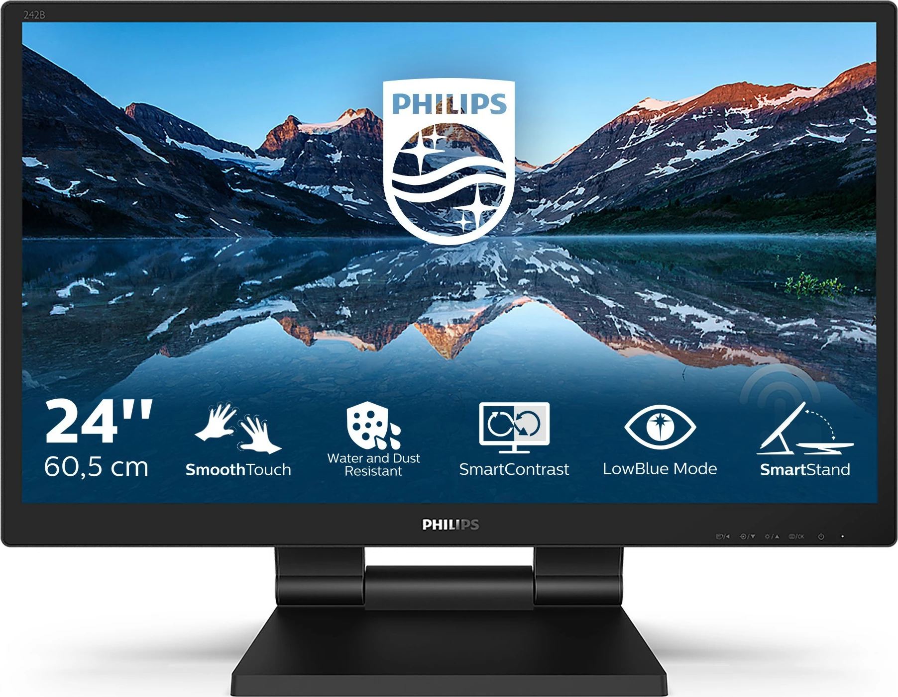 Monitor Philips 242B9T, 23.8 inç, Full HD, SmoothTouch, i zi