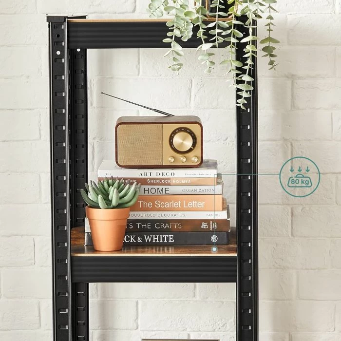 Raft librash dhe magazinimi SONGMICS GLR037B01, 5 rafte, 37x37x150 cm, kafe vintage/zi