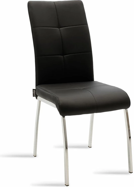 Tavolinë me karrige Ariadne, tavolinë xhami Antoro, e zezë, set 5 copë, D100x75cm