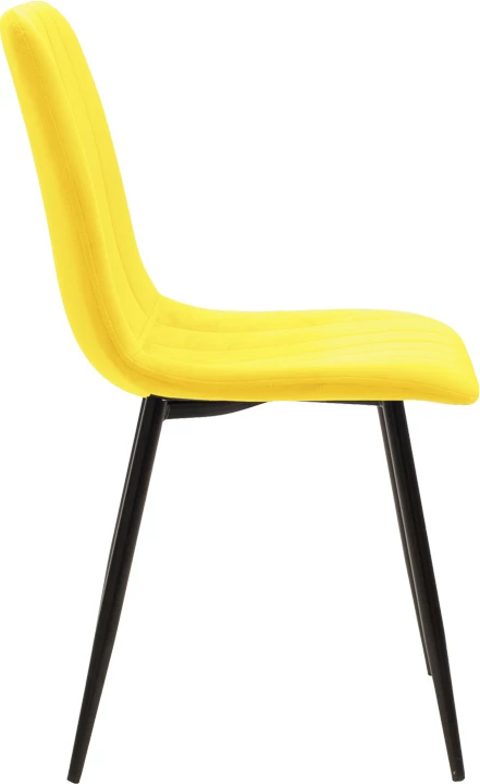 Tavolinë me karrige Balou-Noor, set prej 5 copësh, MDF, e zezë-verdhë, D100x73cm