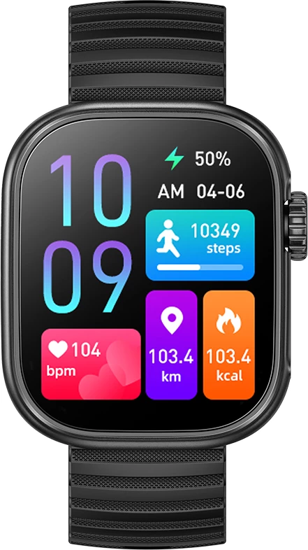 Smartwatch Aiwa SW-A700 2.01\" ekran, Bluetooth thirrje, IP67, 300mAh, e zezë, set me kabllo karikimi magnetik