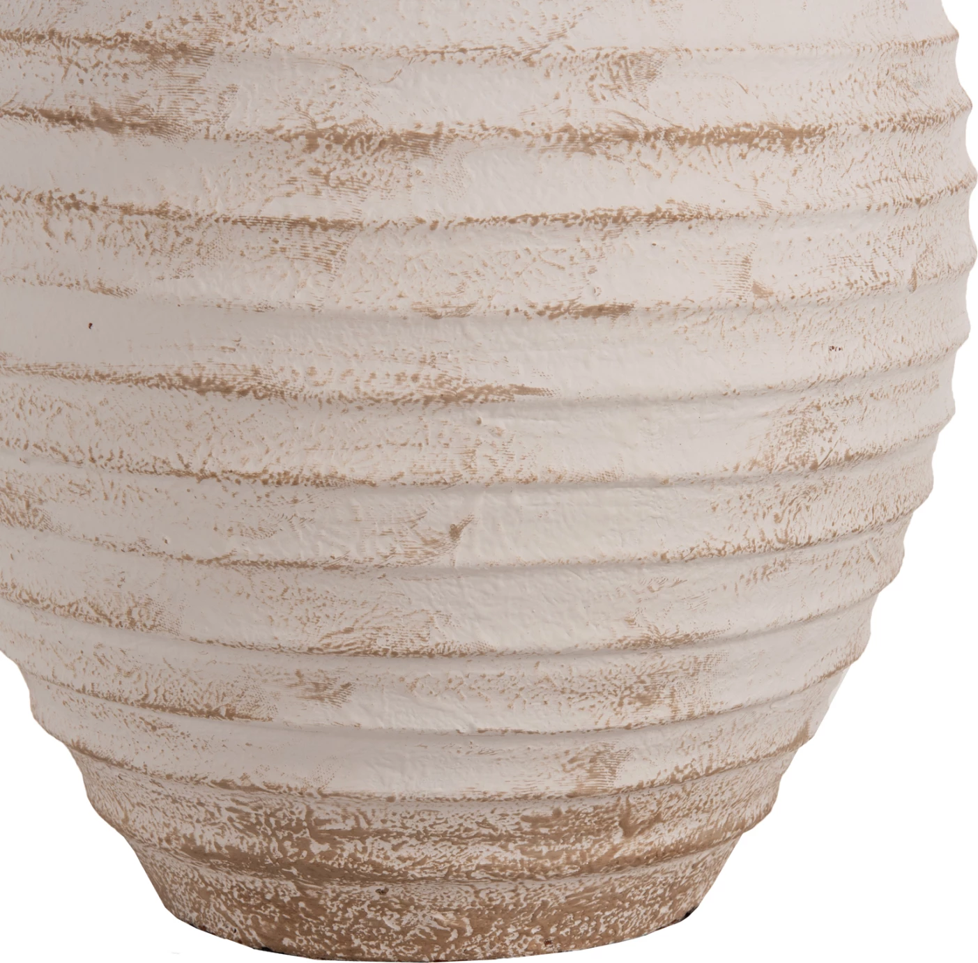 Vazo dyshemeje dekorative PYDNA, ngjyrë antike bardhë-bezhë, Φ28x35H cm