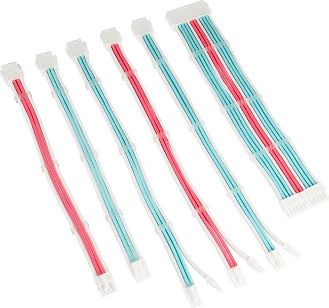 Kit kabllosh ekstension Kolink Core Adept, braided, për PSU, Brilliant White/Neon Blue/Pure Pink