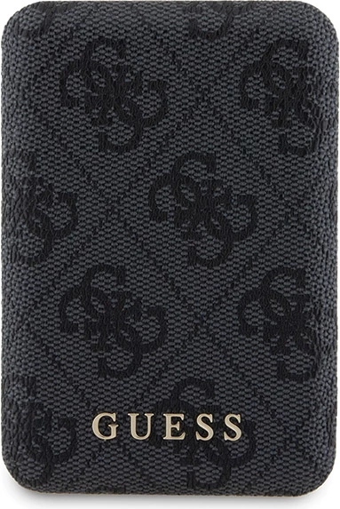 Mbështjellës Guess 4G Metal Logo me powerbank MagSafe 5000mAh për iPhone 15, Zi, Set