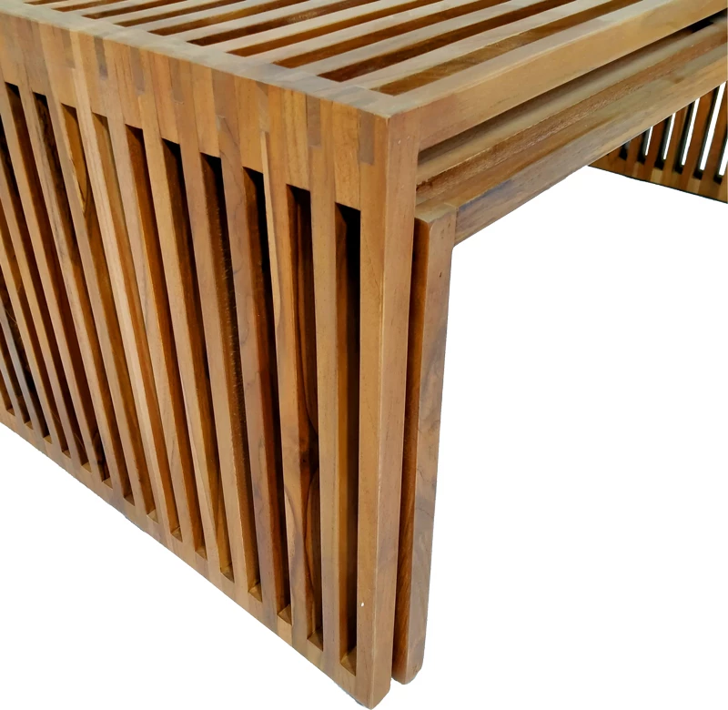 Set tavoline Tinnie prej 2 copash, dru teak, ngjyrë natyrale