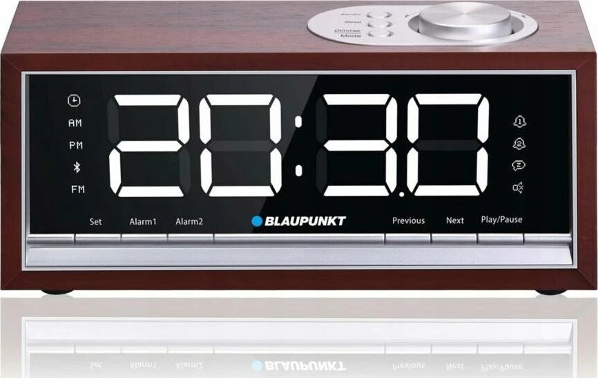 Orë alarm me radio Blaupunkt CR60BT, FM PLL, Bluetooth, 60 memorje stacionesh, ekran LED, kafe