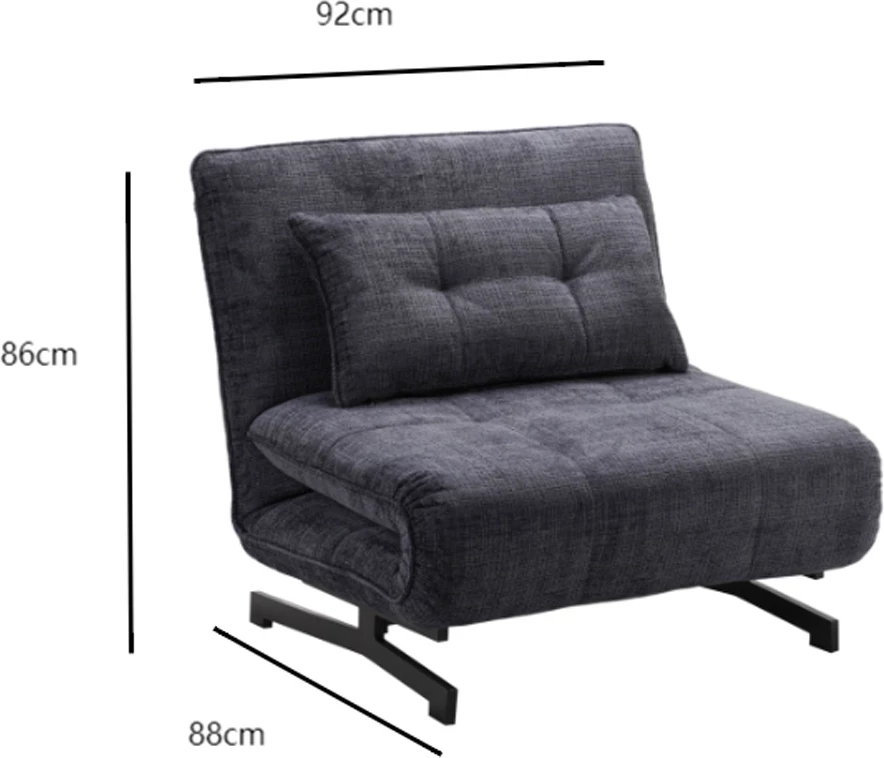 Karrige e palosshme Escada, antracit, 92x88x86cm