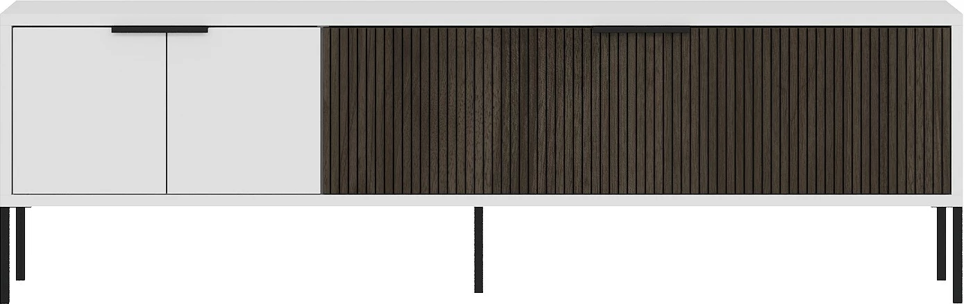 Komodë TV Skye Decor, Noah, e bardhë dhe arre
