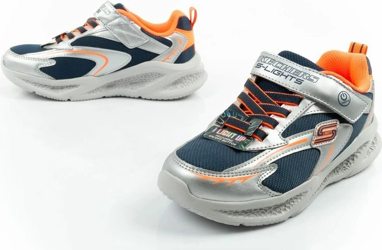 Atlete për fëmijë Skechers Glow Strider LED, argjendi