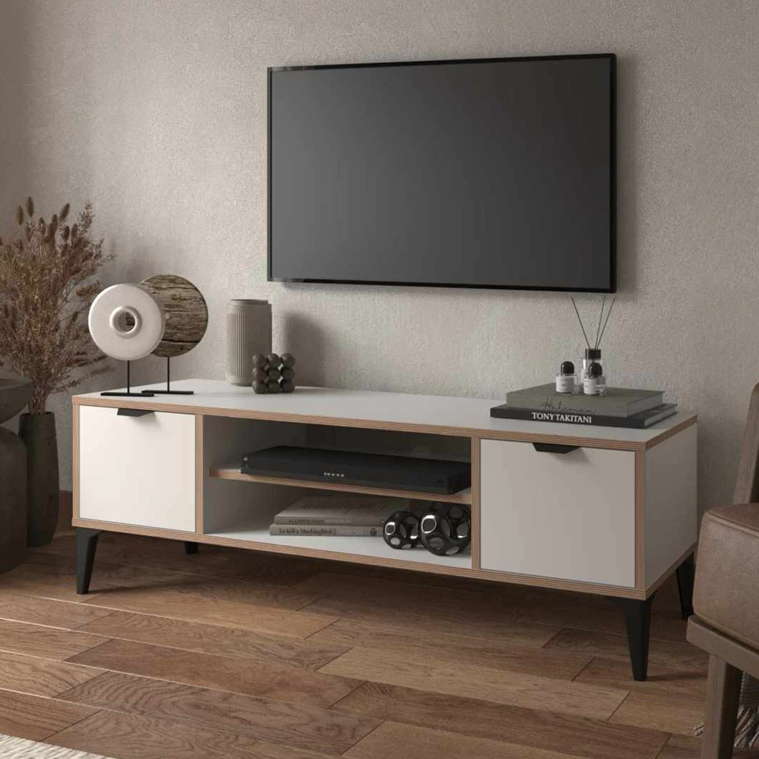 Komodë TV Skye Decor, Arden, e bardhë