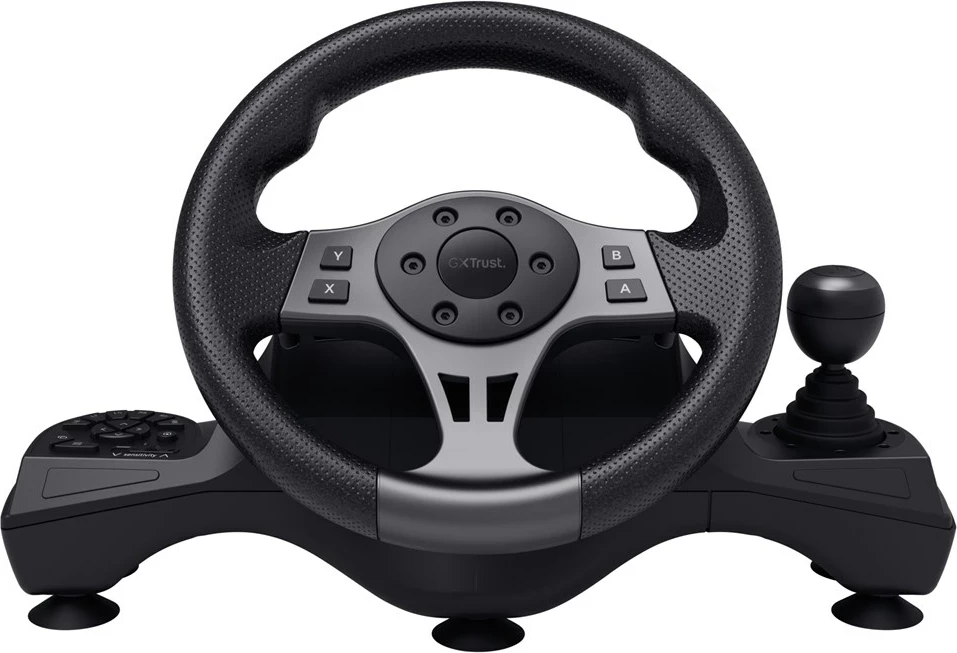 Timon + Pedale Trust GXT 289 Movi, USB, për Nintendo Switch, PlayStation 4, Xbox One S/X, Xbox Series S/X, E zezë