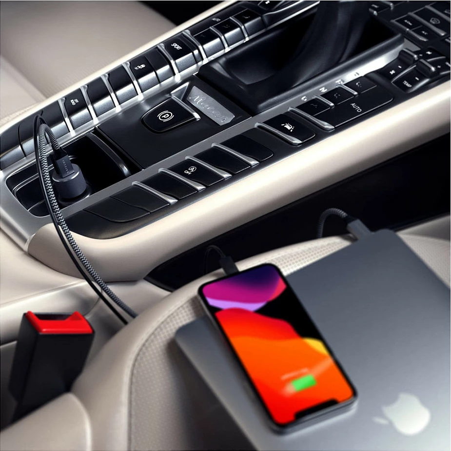 Karikues për veturë Satechi KFZ, USB-A/USB-C, zi/hiri