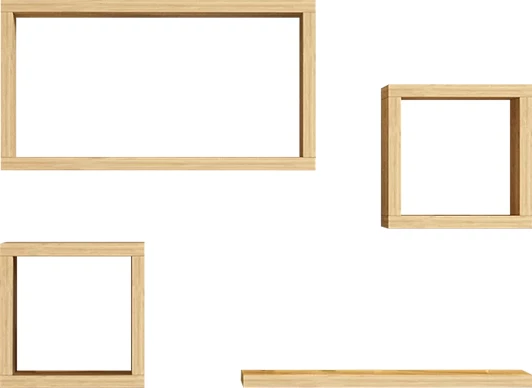 Raft melamine, ngjyrë lisi, 84x15x44cm