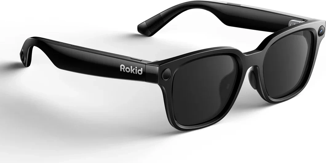 Syze smart Rokid AI Glasses Style, kamerë 12MP, video 3K, asistent AI, përkthim në kohë reale, zezë