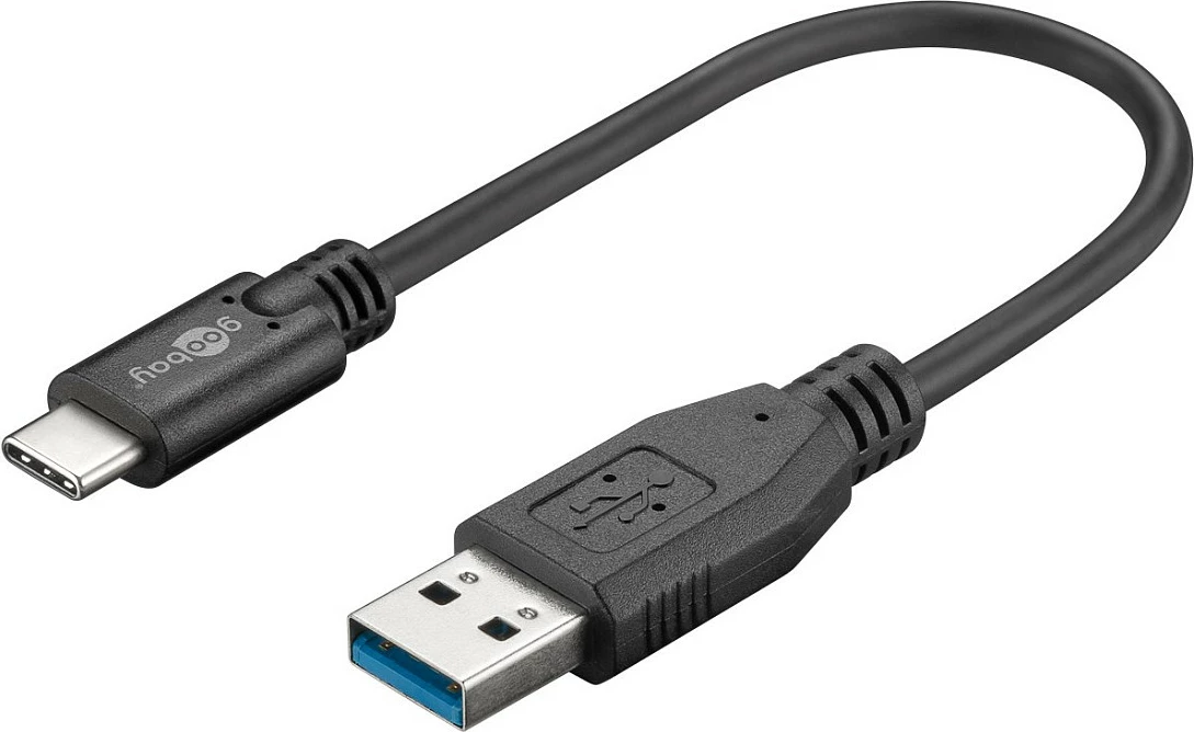 Kabllo USB Goobay USB 3.2 Gen 1, USB-A në USB-C, 15cm, e zezë