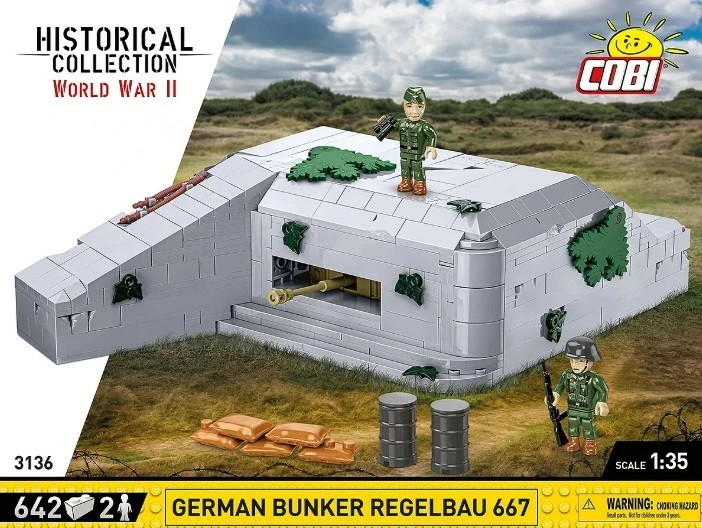 Set lodrash ndërtimi Cobi Klocki German Bunker Regelbau 667, 642 pjesë, me figura, plastikë