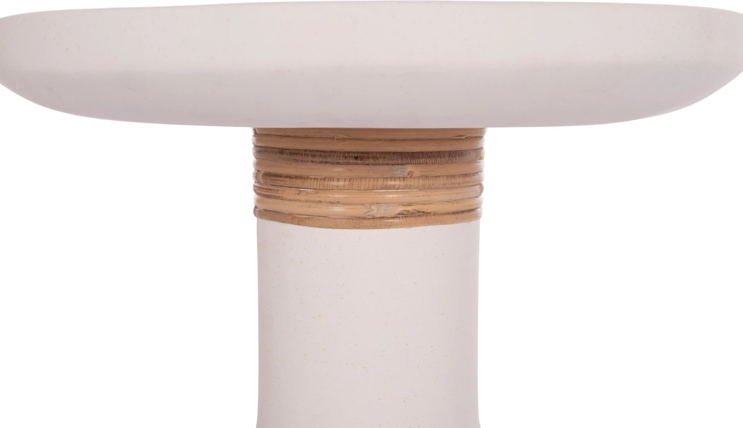 Tavolinë anësore TRED(T), çimento fiber e bardhë, ratan natyral, FH18169.02, 40x61cm