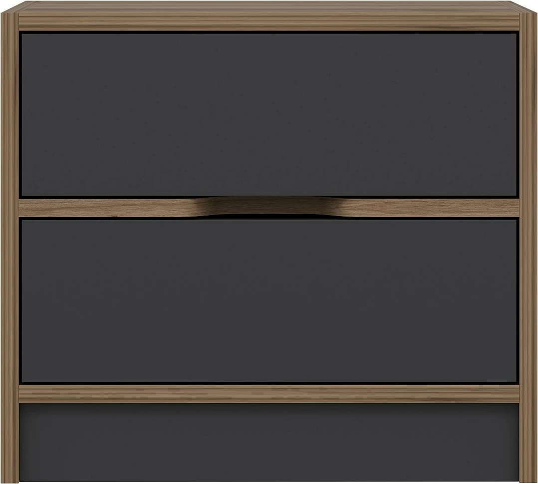 Komodinë natës Hanah Home, Elina, ngjyrë arre dhe antracit, 54x47x40cm