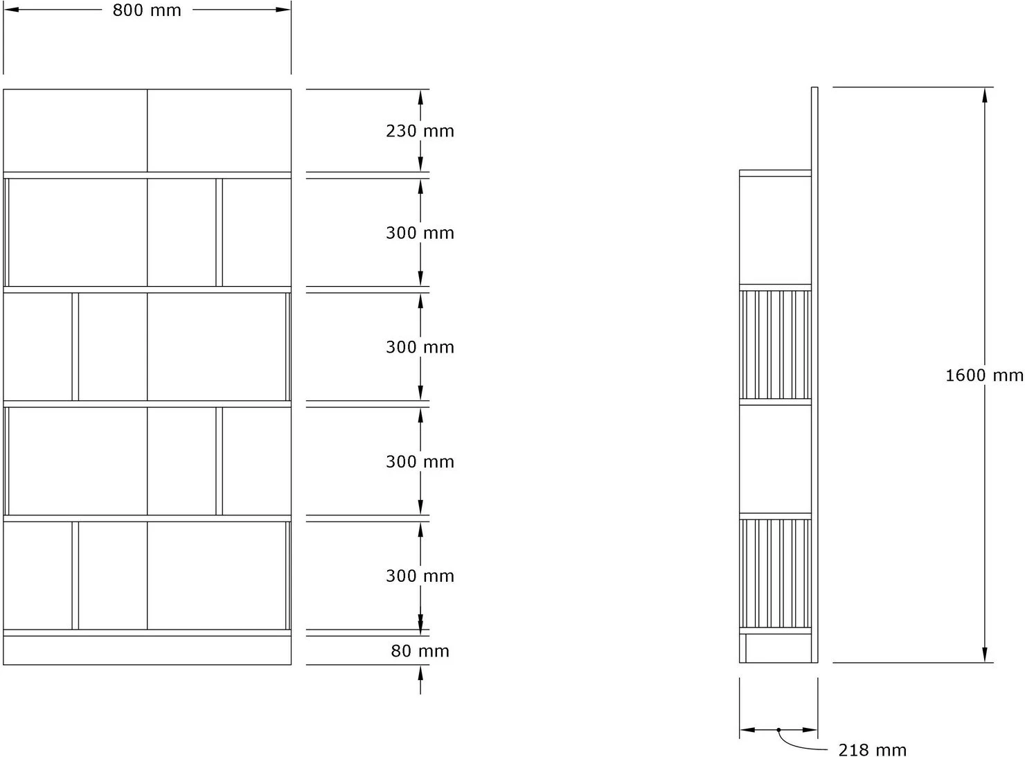 Raft librash Hanah Home, Alex, ngjyrë antracit