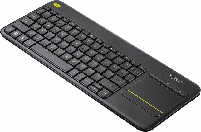 Tastierë pa kabllo me touchpad Logitech K400 Plus (Unifying, UK/SLO engraving), e zezë